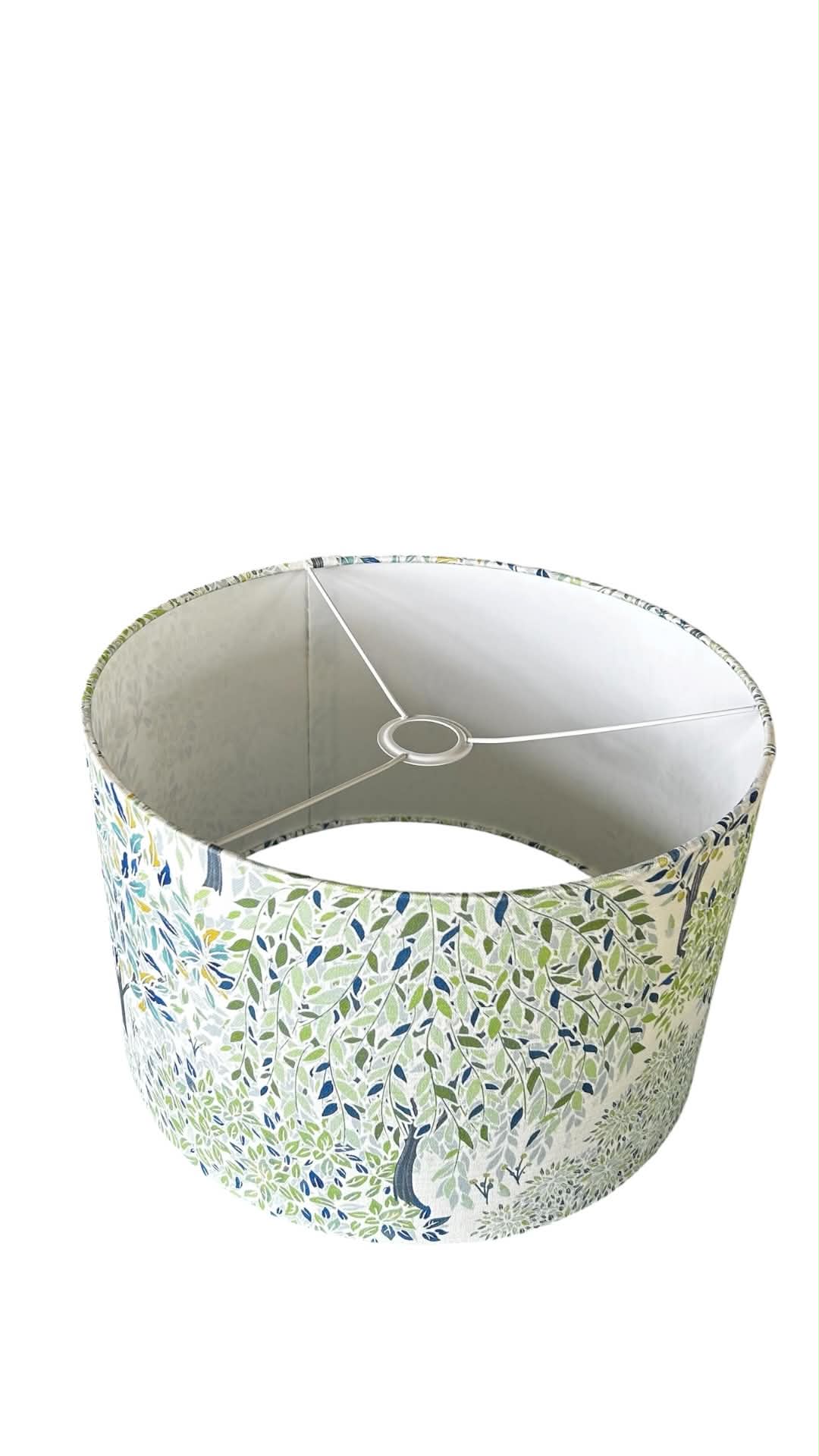 Blue & Green Trees Pendant Lampshade – 40cm Drum