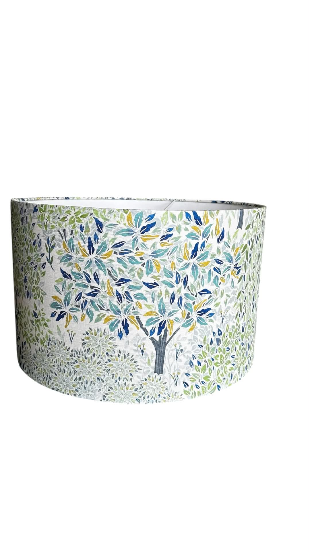 Blue & Green Trees Pendant Lampshade – 40cm Drum