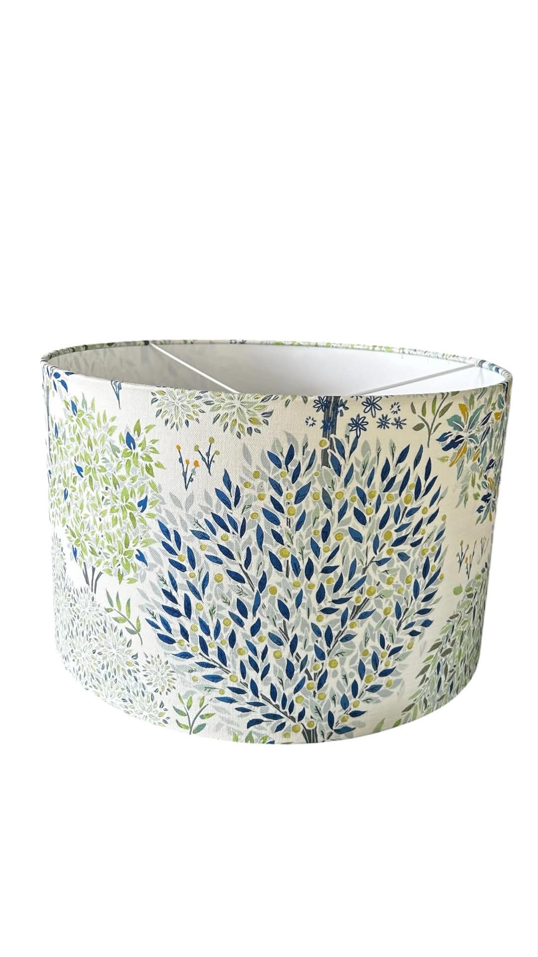 Blue & Green Trees Pendant Lampshade – 40cm Drum